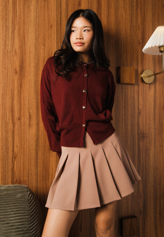 Heart Button Long Sleeve Cardigan