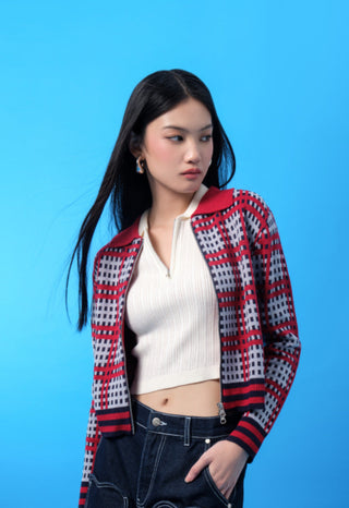 Plaid Long Sleeve Cardigan Multicolor