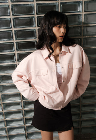 Oversized Shirt Jacket with Double Pocket