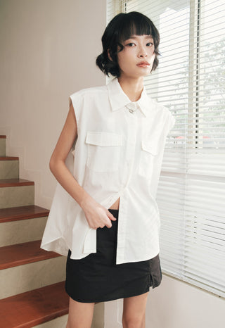 Oversized Sleeveless Shirt