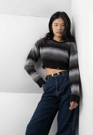 Stripes Crop Knit Sweater