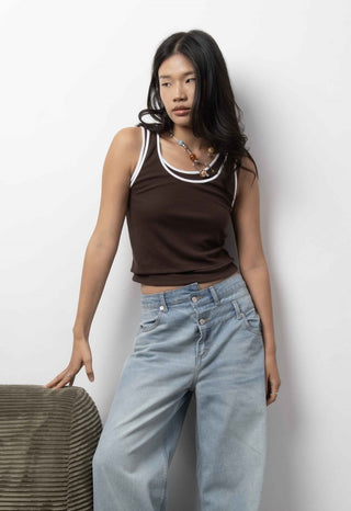 Double Layer Sleeveless Top