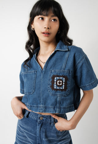 Pocket Crop Denim Shirt