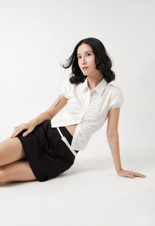 Ruched Short Sleeve Blouse