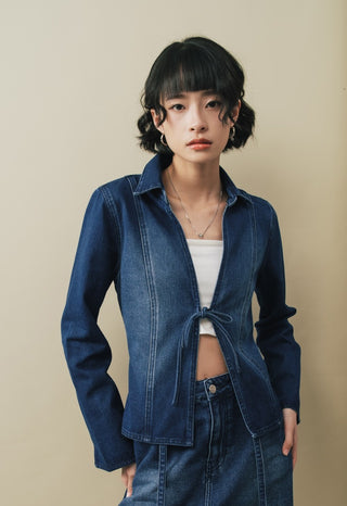 Tied Details Denim Outer