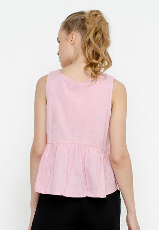 Gathered Sleeveless Blouse