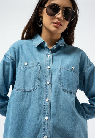 Long Sleeve Denim Shacket