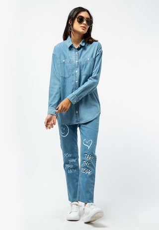 Long Sleeve Denim Shacket