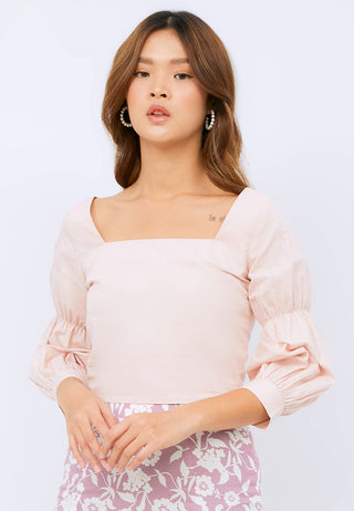 Balloon Sleeve Crop Top