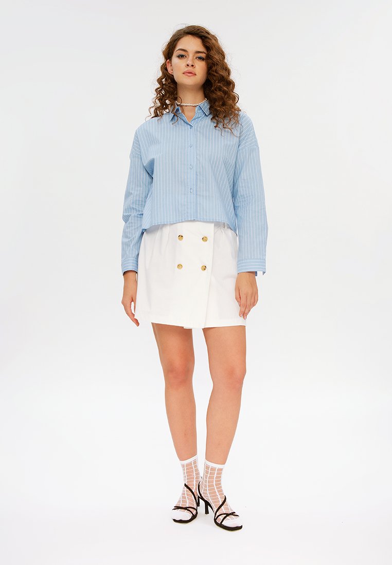 Cropped Shirt - Ivory Stripe main image 0