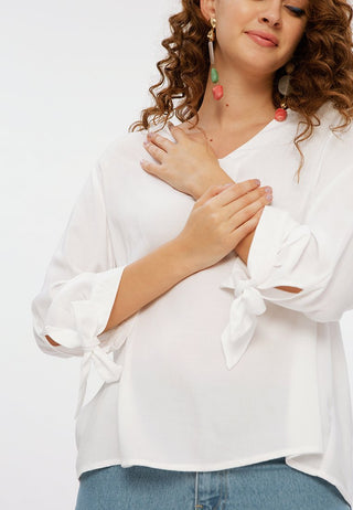 Blouse with Ribbon Details