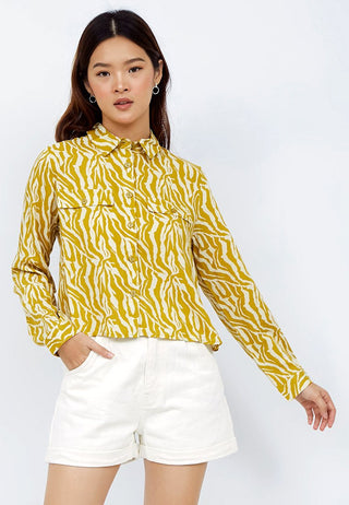 Crop Shirt with Front Pocket