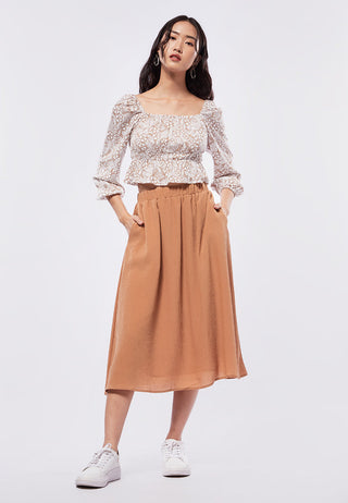 Square Neck Printed Blouse