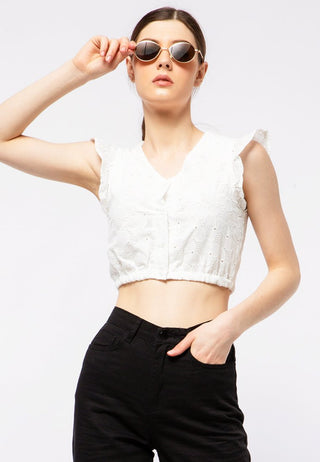 Eyelet Lace Crop Top