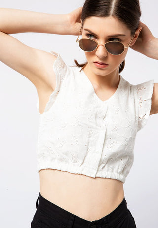 Eyelet Lace Crop Top