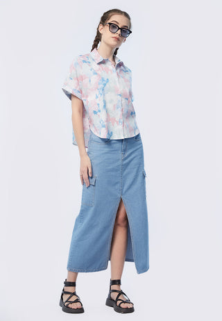 Short Sleeve Printed Boxy Shirt