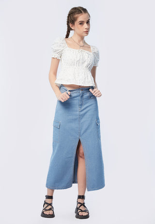 Square Neck Button Up Top