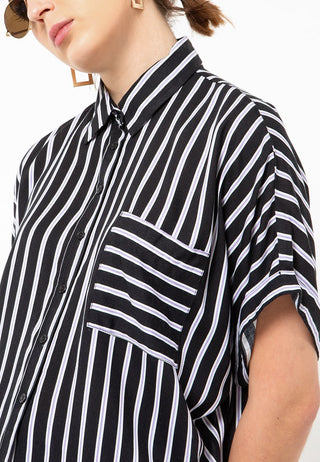 Loose Short Sleeve Stripes Shirt
