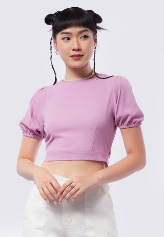 Puff Sleeve Crop Blouse