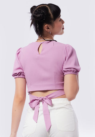 Puff Sleeve Crop Blouse