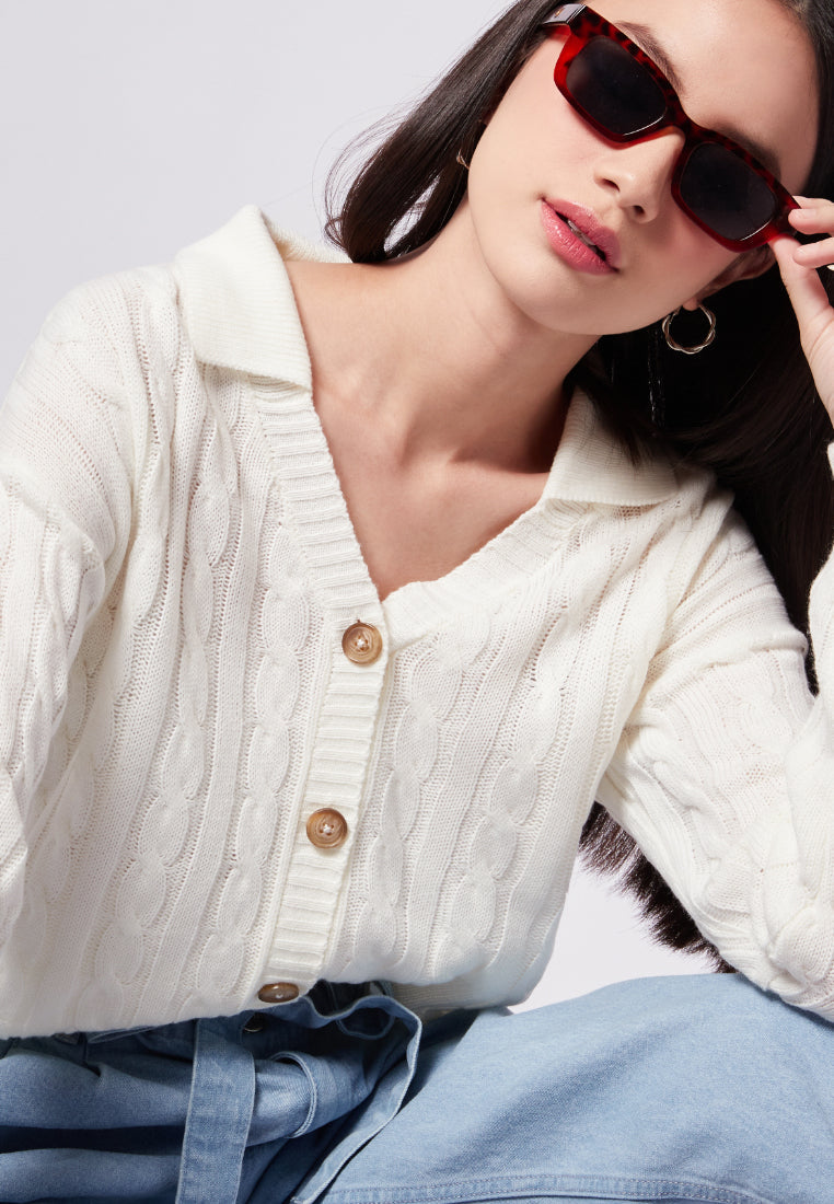 Cardigan with Polo Collar – COLORBOX - Indonesia