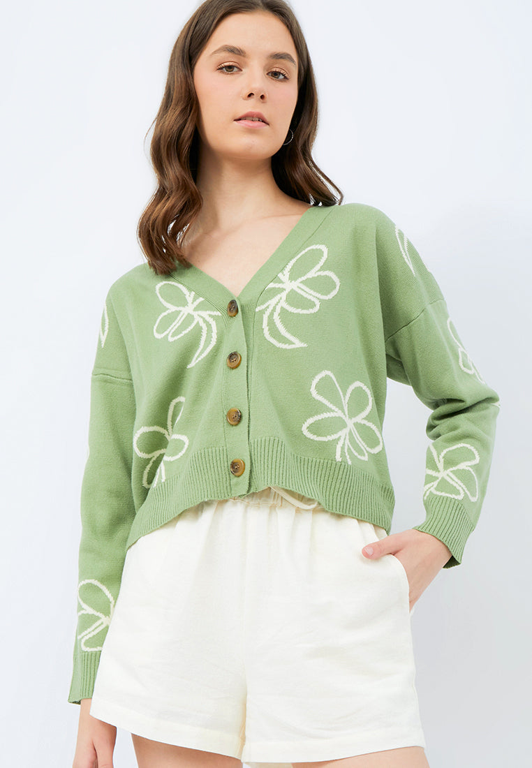 Color Box Cardigan Floral Knit Cardigan – COLORBOX - Indonesia