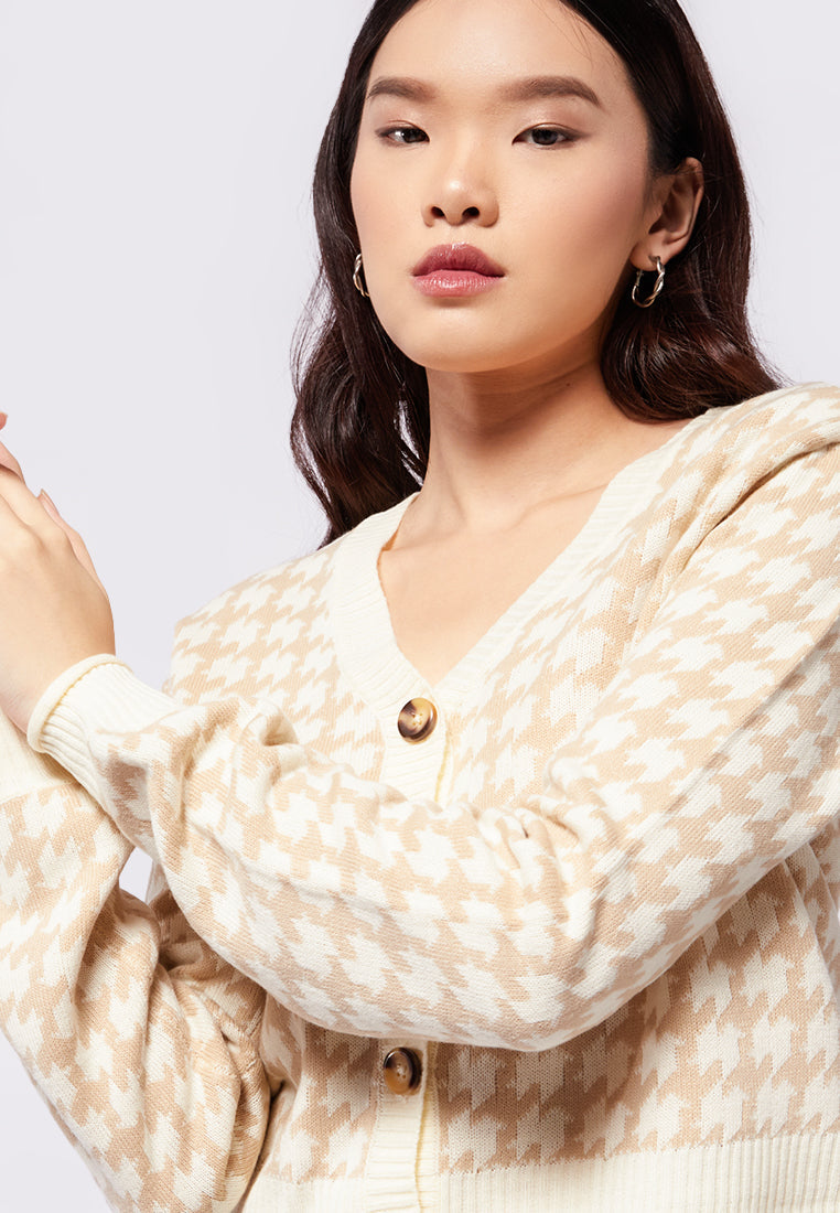 Color Box Cardigan Houndstooth Knit Cardigan – COLORBOX - Indonesia