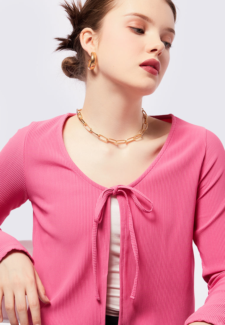 Color Box Cardigan Tie Front Long Sleeve Cardigan – COLORBOX - Indonesia