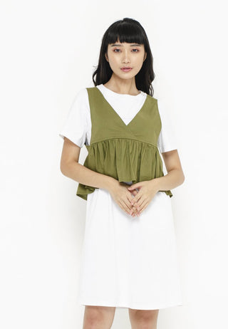 Tee Dress with Peplum Vest