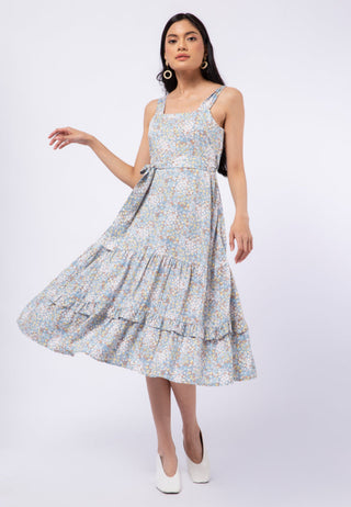 Printed Frill Tiered Dress