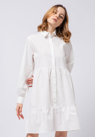 Mini Shirt Dress with Tier Details