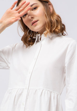 Mini Shirt Dress with Tier Details