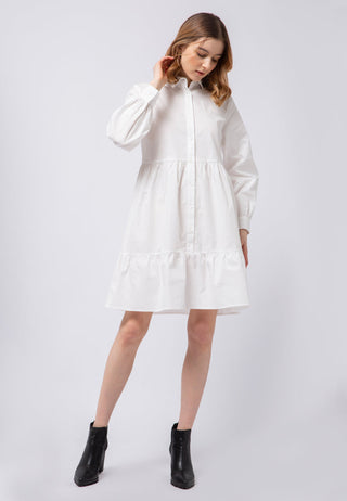 Mini Shirt Dress with Tier Details