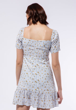Printed Short Sleeve Mini Dress