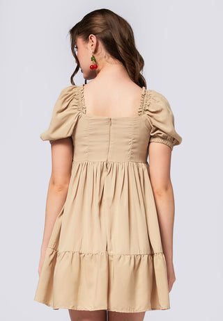 Puff Sleeve Tier Mini Dress
