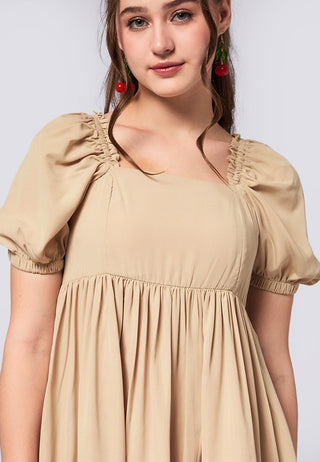 Puff Sleeve Tier Mini Dress
