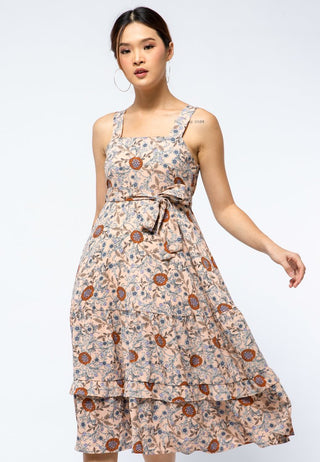 Printed Frill Tiered Dress