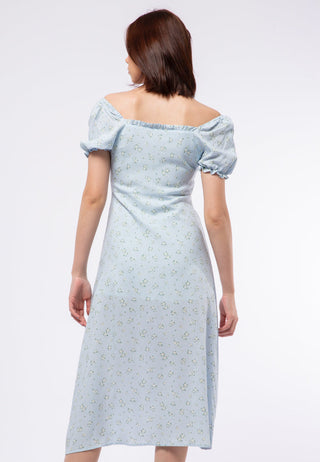 Off Shoulder Printed Midi Dress
