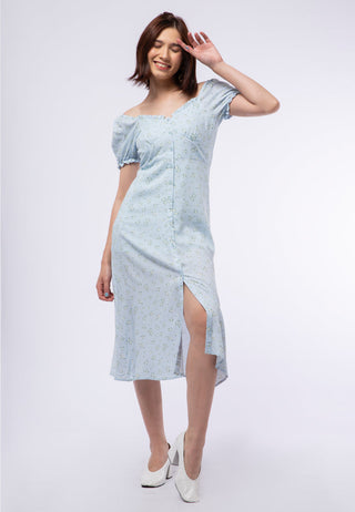 Off Shoulder Printed Midi Dress