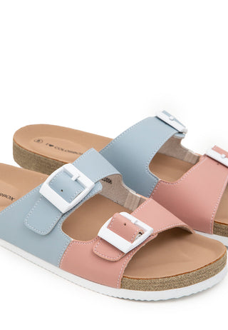 Double Buckle Leather Sandals