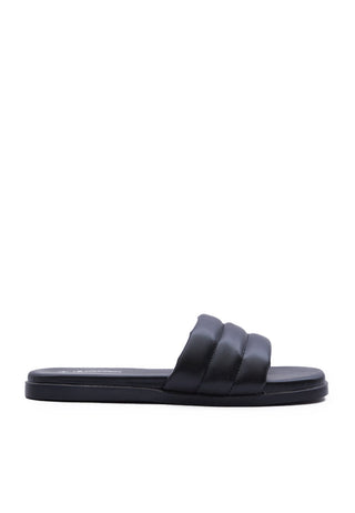 Black Puffy Strap Sandals