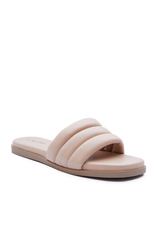 Cream Puffy Strap Sandals