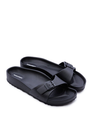 Black Single Buckle Sandals
