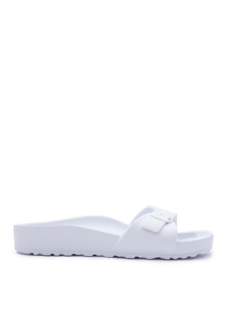 White Single Buckle Sandals