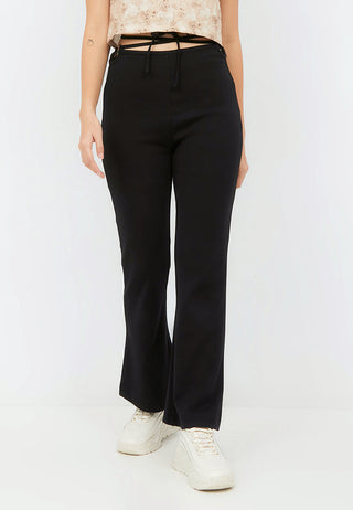 Flare Trousers with Ring Details