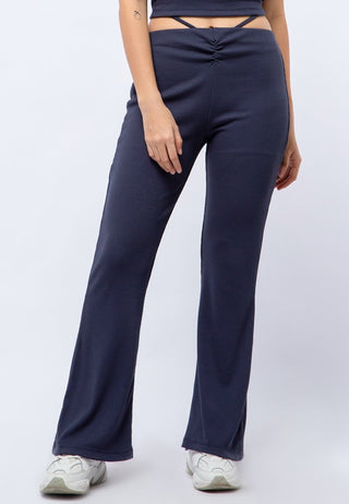 Flare Pants with Tied-up Waist