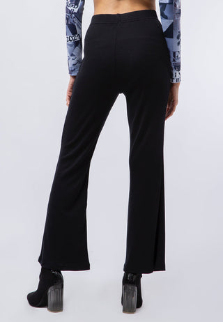 Ribbed Flare Trousers