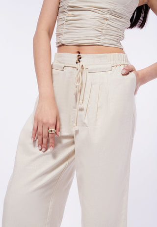 Trousers with Tie Belt Details