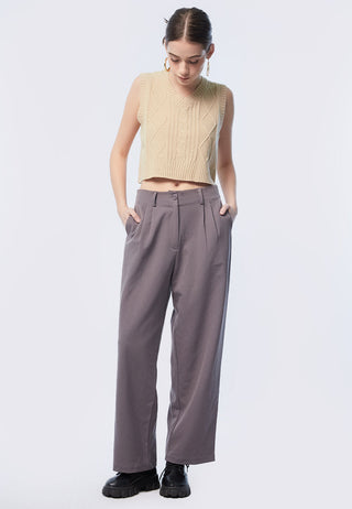 High Waist Tailored Trousers