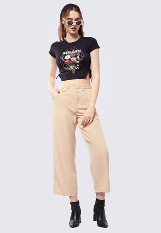 High Waist Pants with Buckle Details